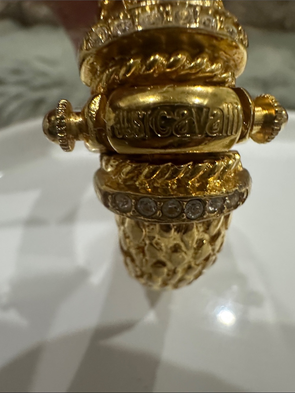 ROBERTO CAVALLI Gold-Tone Crystal Accent Bracelet and Ring Set - Picture 10 of 10